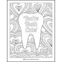 You're Tooth Cute Coloring Sheet